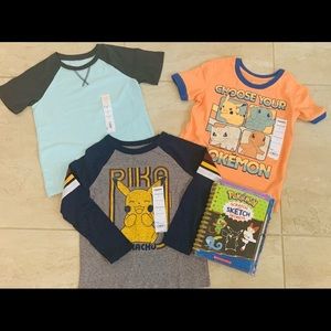 Pokémon 2 Tee shirts & Scratch & Sketch Book- 1Tee